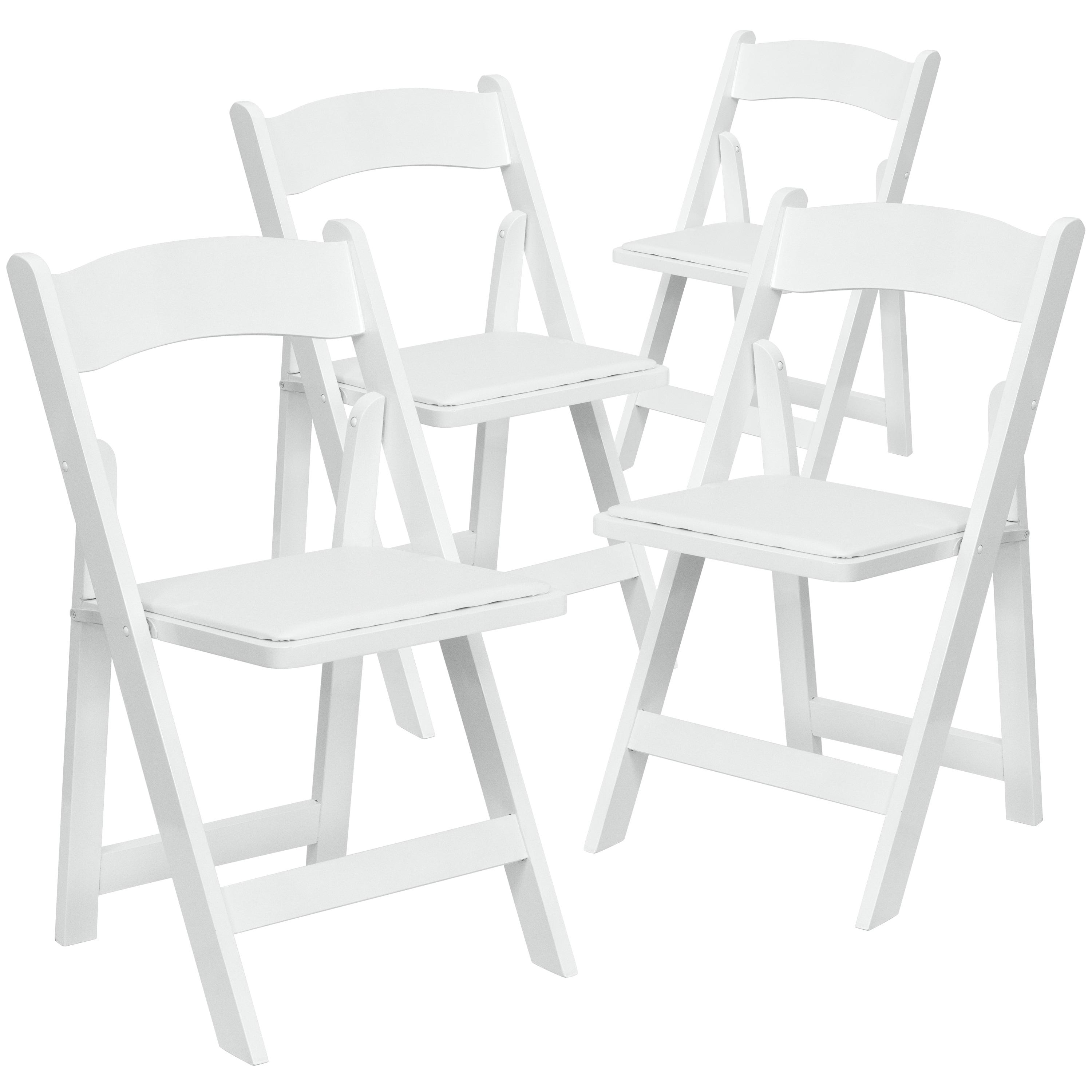 White Padded Folding Chair
