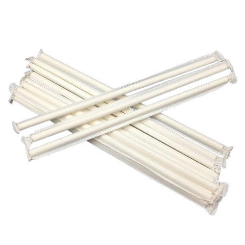 PAPER STRAWS 197*6 WRAPPED - PLAIN WHITE