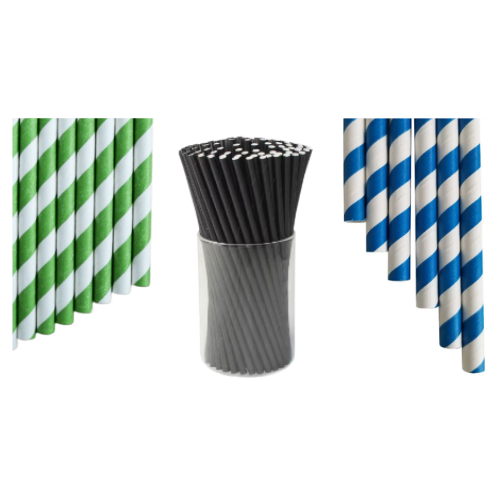 Paper Straw - White Individually Wrapped with Paper
