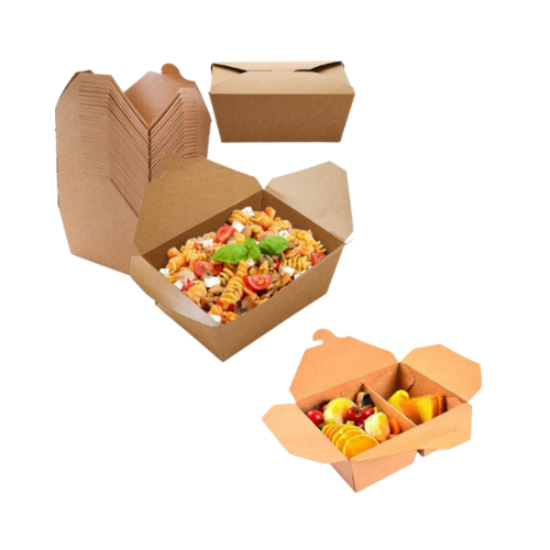 2 Compartment Kraft Food Box 1000ml