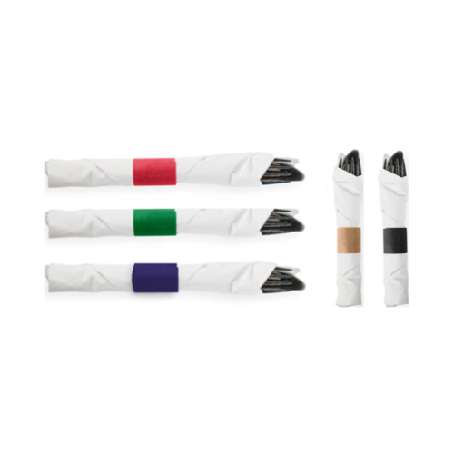 Paper Napkin Ring Bands with Glue (Green, White, Red & Blue)