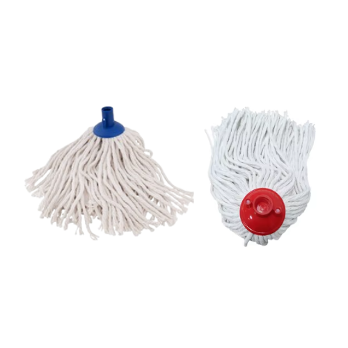Wet Mop Head 16oz Cotton | Red Plastic Head (White) Yarn