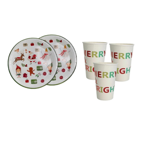 7" Paper Plates Christmas Design